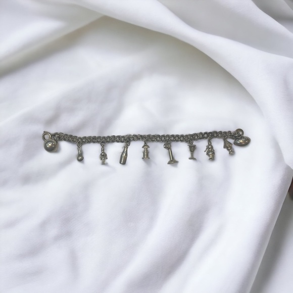 Vintage Set of 2 Silver Charm Bracelets - Picture 4 of 5